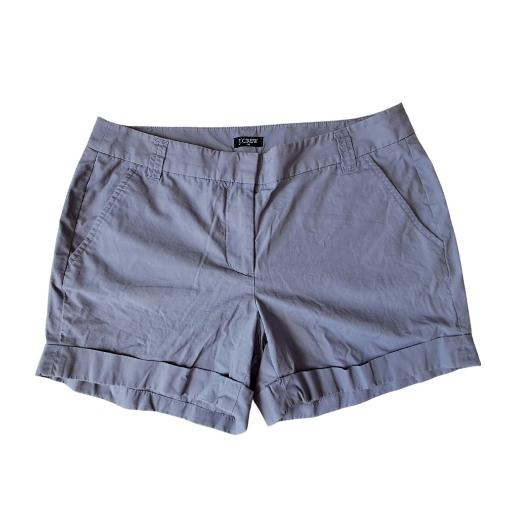 J. Crew Women's Shorts Gray Size 2 Cuffed Casual Chino Shorts - Picture 1 of 4